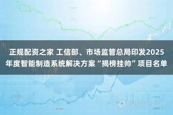 正规配资之家 工信部、市场监管总局印发2025年度智能制造系统解决方案“揭榜挂帅”项目名单